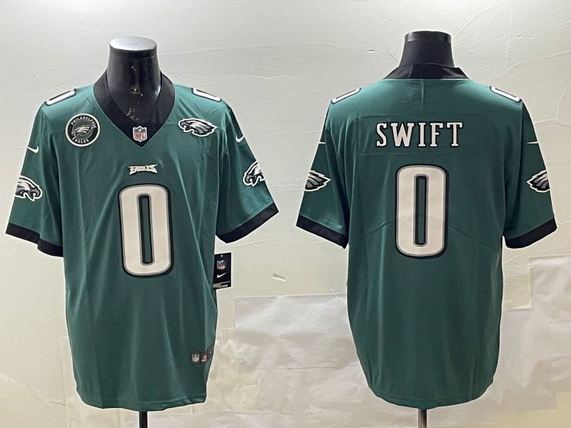 Men Philadelphia Eagles #0 Swift Green Second generations 2025 Nike Vapor Limited NFL Jersey style 209